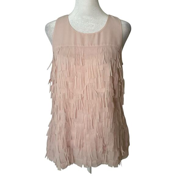 Etcetera light pink fringe sleeveless top size 4 - Picture 1 of 14